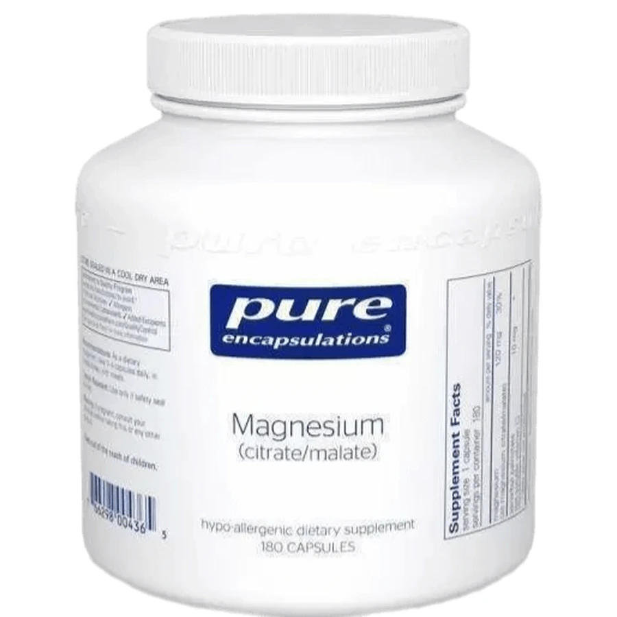 Магній цитрат/малат Pure Encapsulations Magnesium citrate/malate, 180 капсул: ціни та характеристики