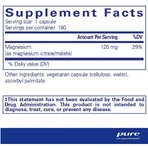 Магній цитрат/малат Pure Encapsulations Magnesium citrate/malate, 180 капсул: ціни та характеристики