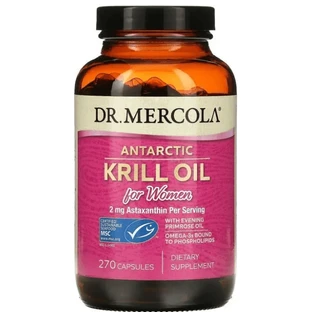 Масло криля антарктическое Dr. Mercola Krill Oil, для женщин, 270 капсул