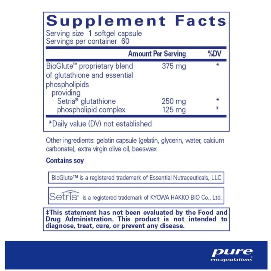 Ліпосомальний Глутатіон Pure Encapsulations Liposomal Glutathione, 60 капсул: ціни та характеристики