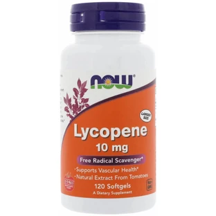Ликопин Now Foods Lycopene 10 мг, 120 гелевых капсул
