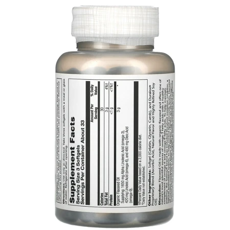 Лляна олія Solaray Flaxseed Oil 333 мг, 100 гелевих капсул: ціни та характеристики