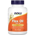 Льняна олія Now Foods Flax Oil 1000 мг, органік, незамінні жирні кислоти Омега-3, 100 гелевих капсул