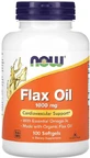 Льняна олія Now Foods Flax Oil 1000 мг, органік, незамінні жирні кислоти Омега-3, 100 гелевих капсул