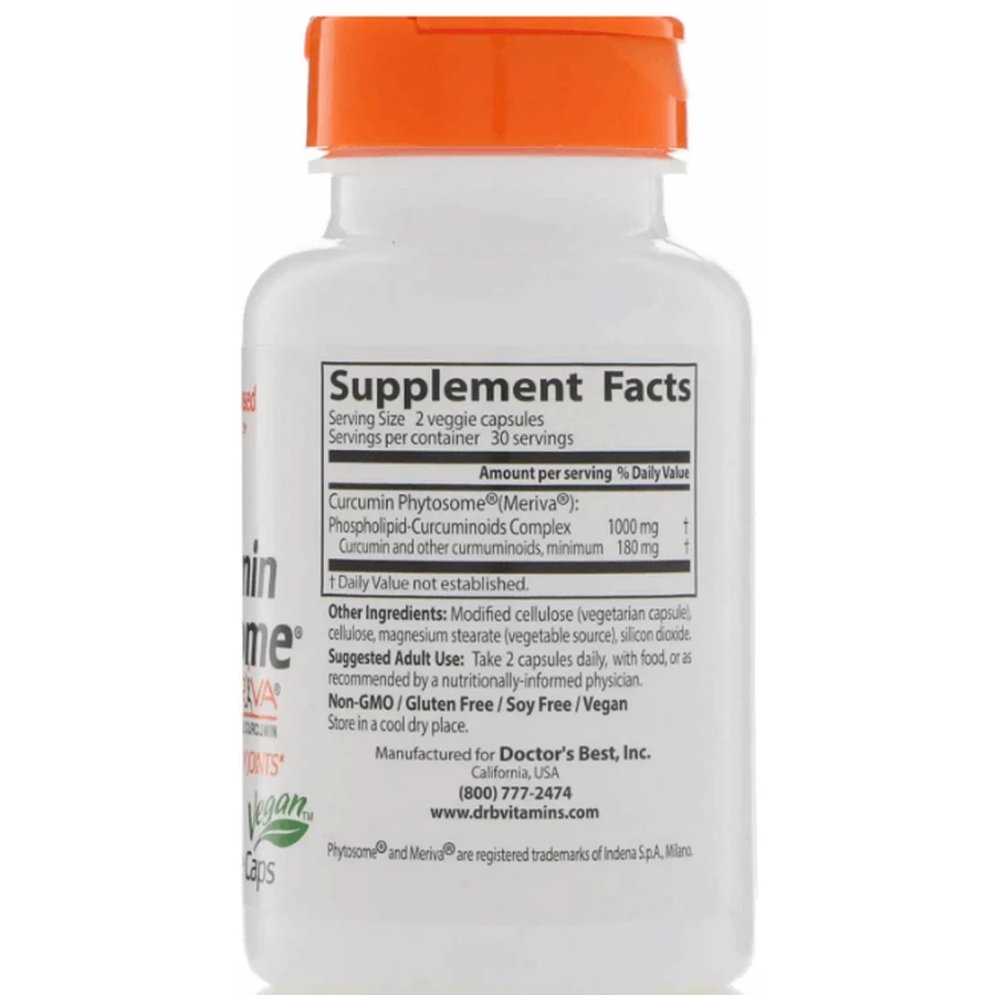 Куркумін Doctor's Best Curcumin Phytosome 500 мг, 60 капсул: ціни та характеристики