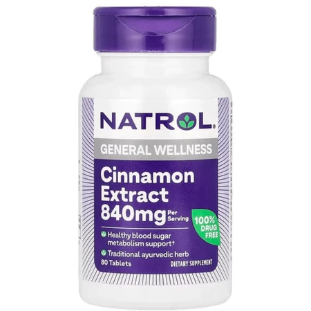 Екстракт кориці Natrol Cinnamon Extract 840 мг, 80 таблеток : ціни та характеристики