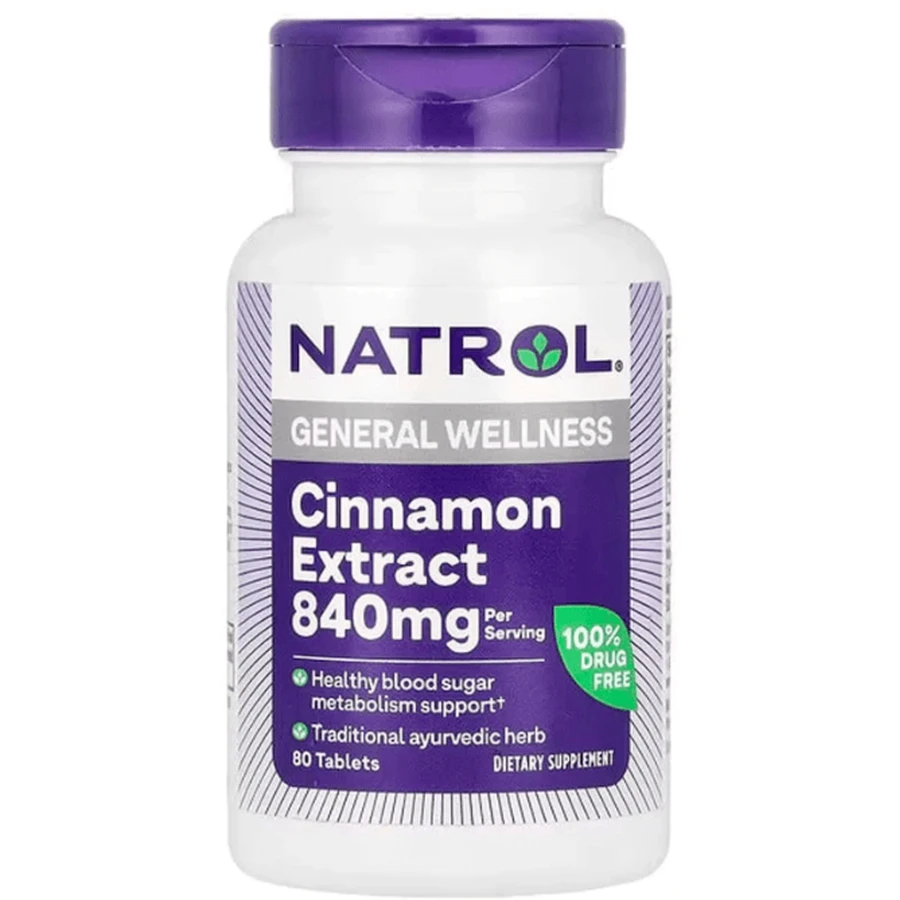Екстракт кориці Natrol Cinnamon Extract 840 мг, 80 таблеток : ціни та характеристики