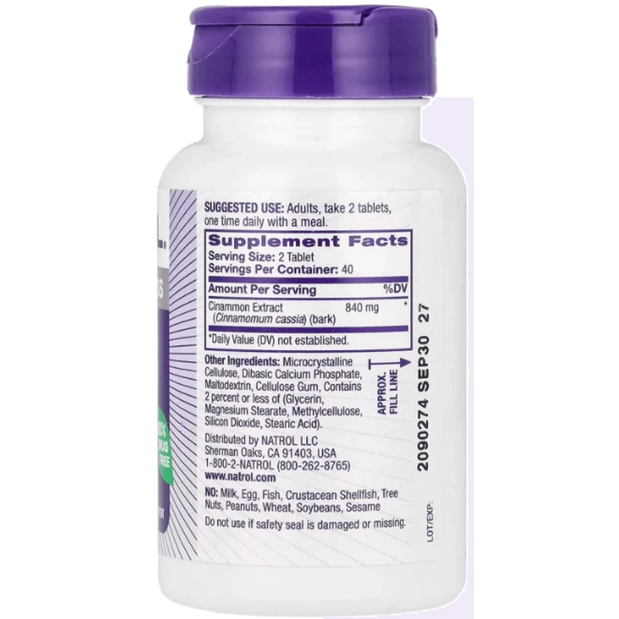 Екстракт кориці Natrol Cinnamon Extract 840 мг, 80 таблеток : ціни та характеристики