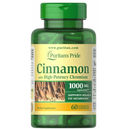 Корица с хромом Puritan's Pride Cinnamon, 60 капсул: цены и характеристики