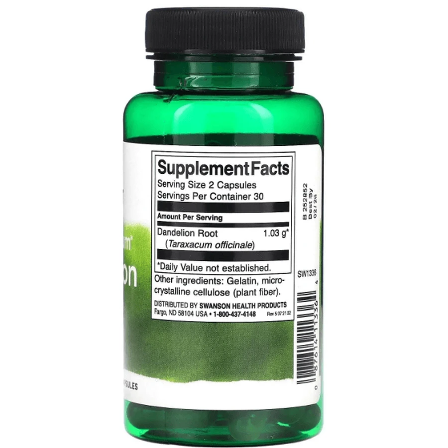Кульбаба корінь Swanson Dandelion Root 515 мг, 60 капсул: ціни та характеристики