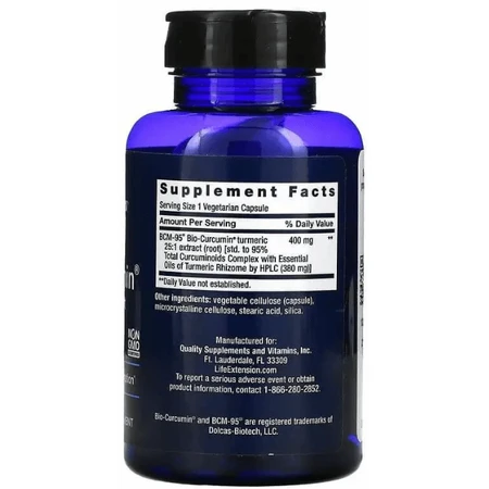 Куркумін Life Extension Bio-Curcumin 400 мг, супер-біо, 60 капсул: ціни та характеристики