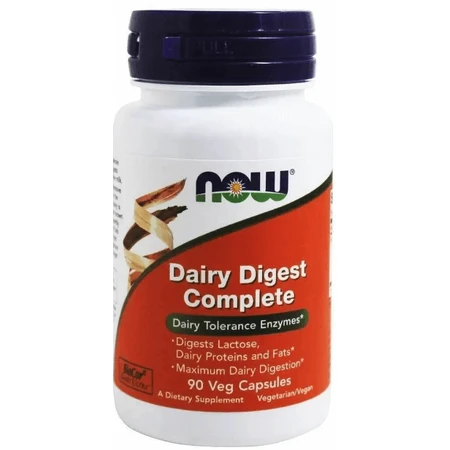 Молочні ферменти Now Foods Dairy Digest Complete, суміш, 90 вегетаріанських капсул: ціни та характеристики