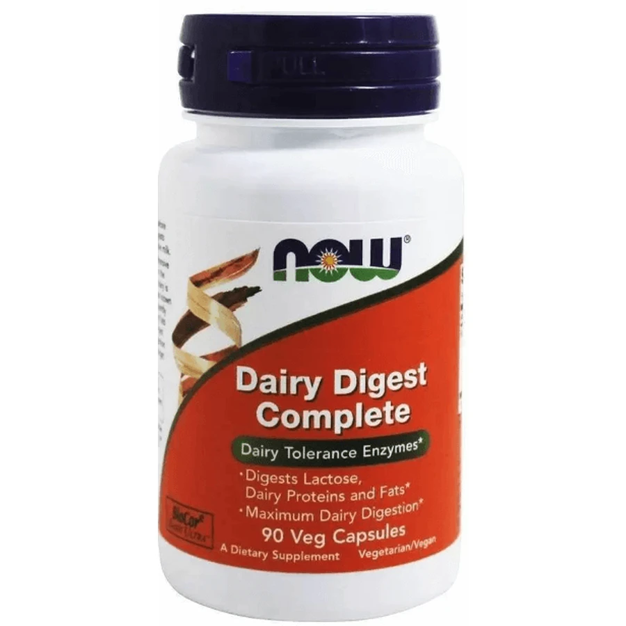 Молочні ферменти Now Foods Dairy Digest Complete, суміш, 90 вегетаріанських капсул: ціни та характеристики