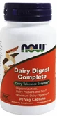 Молочні ферменти Now Foods Dairy Digest Complete, суміш, 90 вегетаріанських капсул