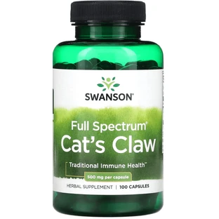 Кошачий коготь Swanson Cat's Claw 500 мг, полного спектра действия,  100 капсул