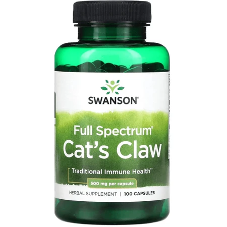 Кошачий коготь Swanson Cat's Claw 500 мг, полного спектра действия, 100 капсул: цены и характеристики