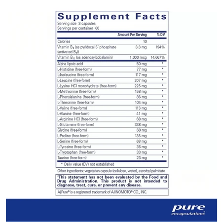 Комплекс аминокислот Pure Encapsulations Amino-NR, 180 капсул: цены и характеристики