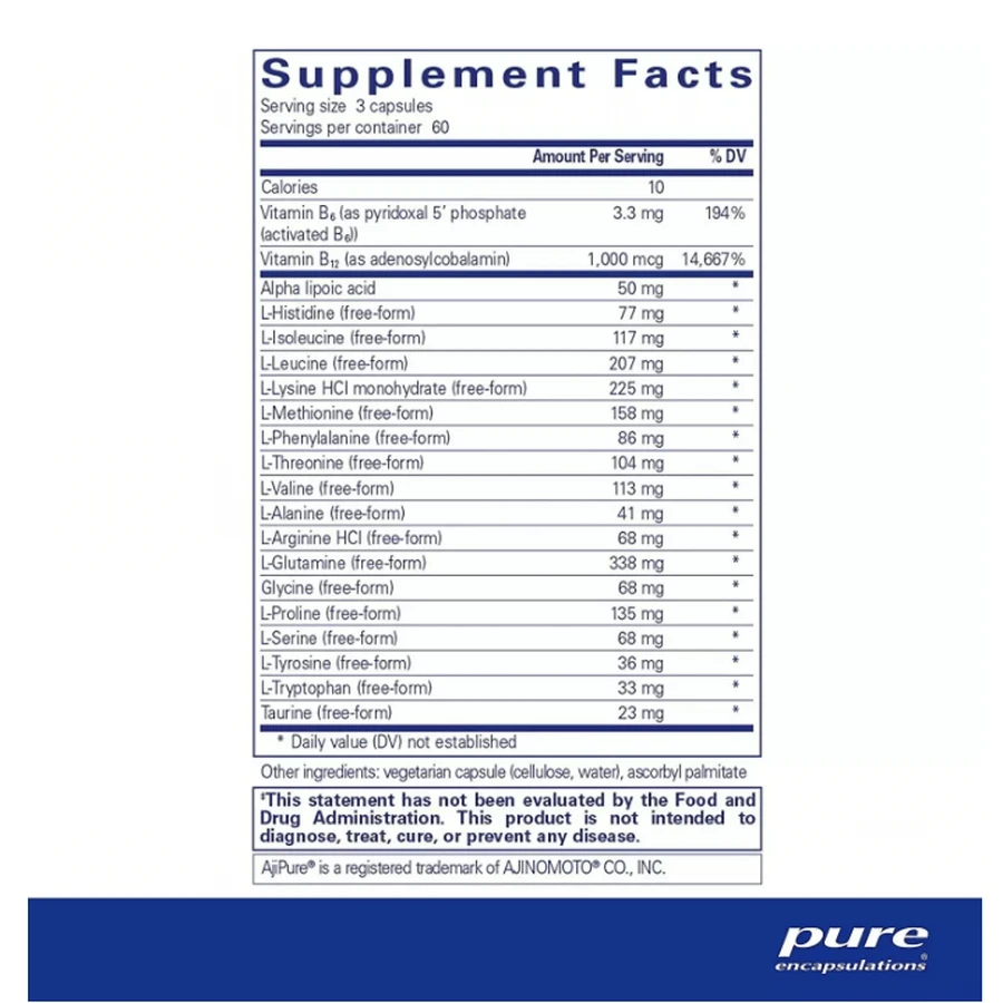 Комплекс аминокислот Pure Encapsulations Amino-NR, 180 капсул: цены и характеристики