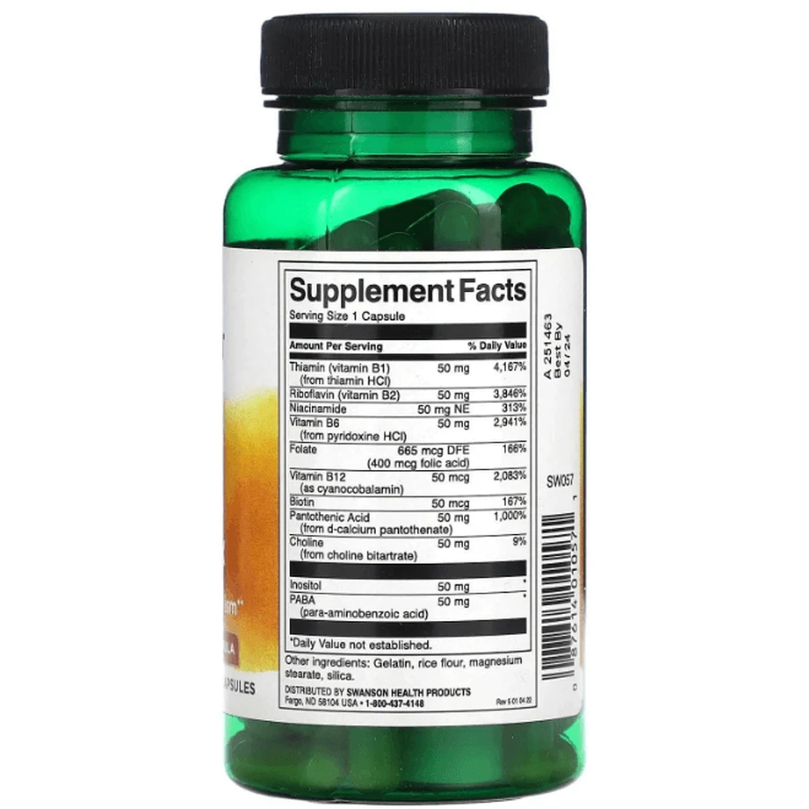 Комплекс вітамінів В-50 Swanson Balance Vitamin B-50, 100 капсул: ціни та характеристики