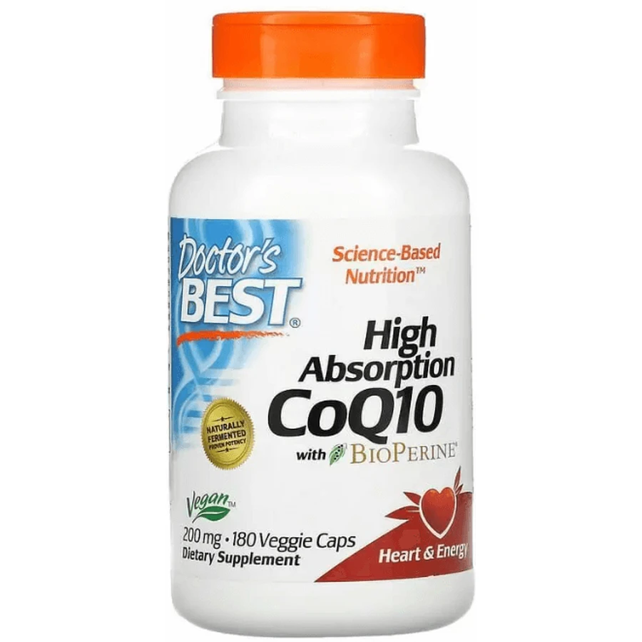 Коензим Q10 Doctor's Best CoQ10, 200 мг, біоперин, 180 капсул: ціни та характеристики