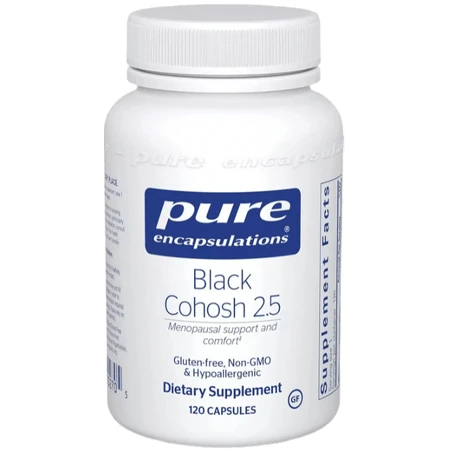Клопогон Pure Encapsulations Black Cohosh 2.5, для підтримки під час менопаузи, 120 капсул: ціни та характеристики