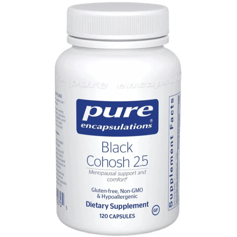 Клопогон Pure Encapsulations Black Cohosh 2.5, для підтримки під час менопаузи, 120 капсул: ціни та характеристики