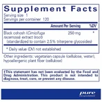 Клопогон Pure Encapsulations Black Cohosh 2.5, для підтримки під час менопаузи, 120 капсул: ціни та характеристики
