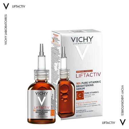 Сироватка для обличчя Vichy Liftactiv з вітаміном C 16% для освітлення тону шкіри та розгладження ліній зневоднення, 20 мл: ціни та характеристики