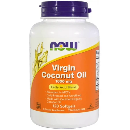 Кокосовое масло Now Foods Coconut Oil 1000 мг, первого отжима, 120 гелевых капсул: цены и характеристики