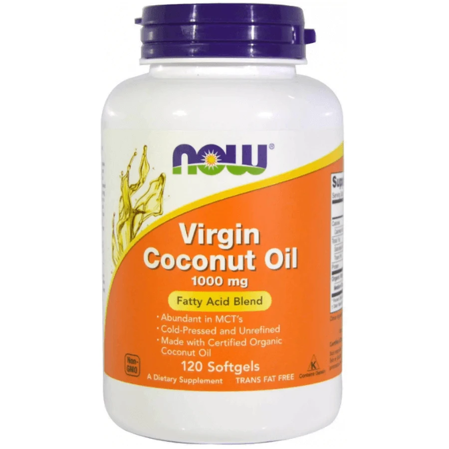 Кокосовое масло Now Foods Coconut Oil 1000 мг, первого отжима, 120 гелевых капсул: цены и характеристики