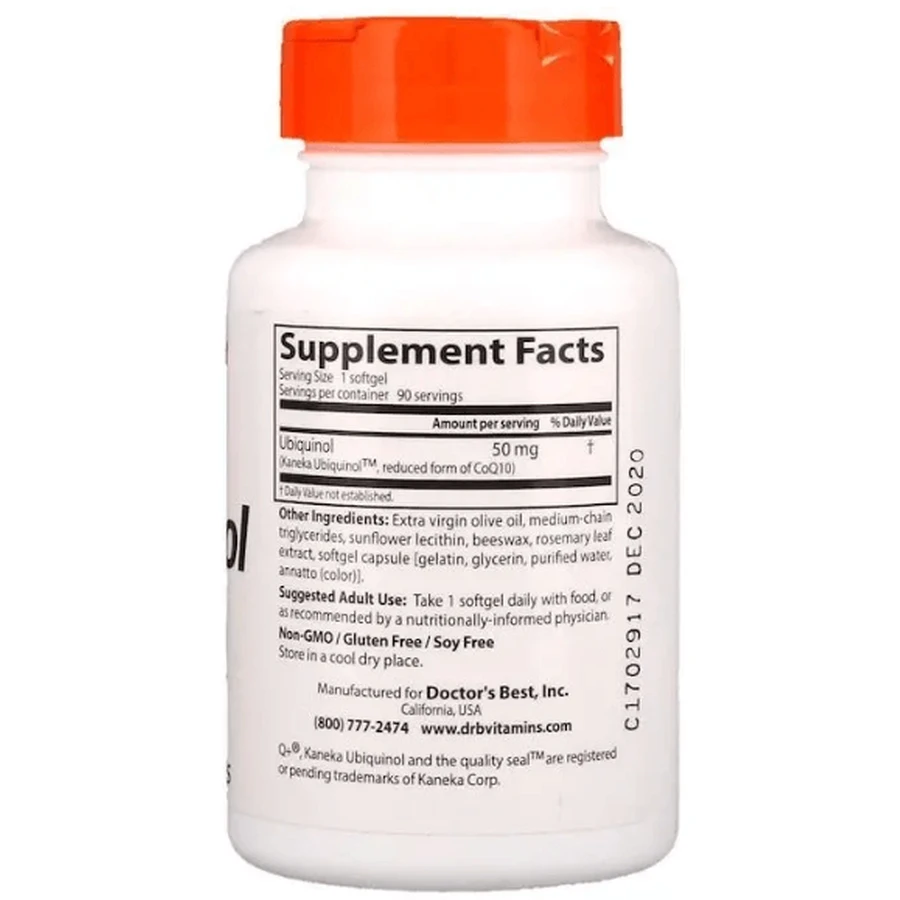 Коензим Q10 Doctor's Best Ubiquinol 50 мг, 90 капсул: ціни та характеристики