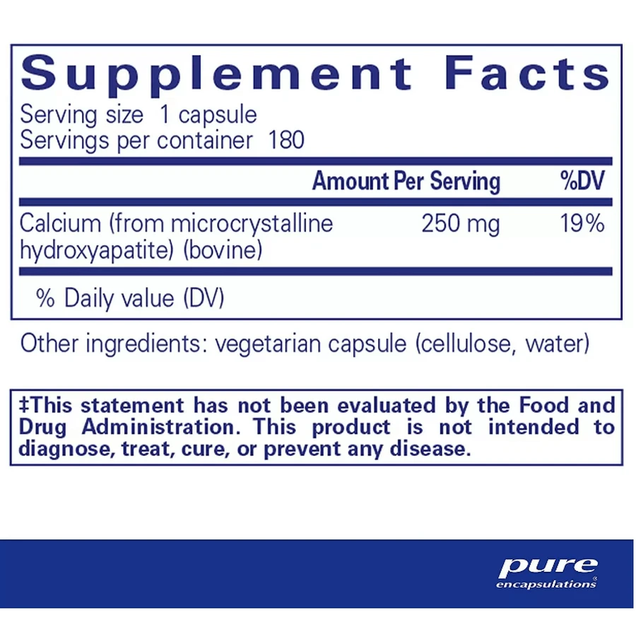 Кальций Pure Encapsulations Calcium MCHA, для поддержки костей, 180 капсул: цены и характеристики