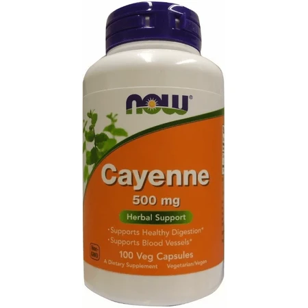 Каєнський перець Now Foods Cayenne 500 мг, 100 вегетаріанських капсул: ціни та характеристики