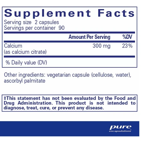 Кальцій цитрат Pure Encapsulations Calcium citrate, 180 капсул: ціни та характеристики