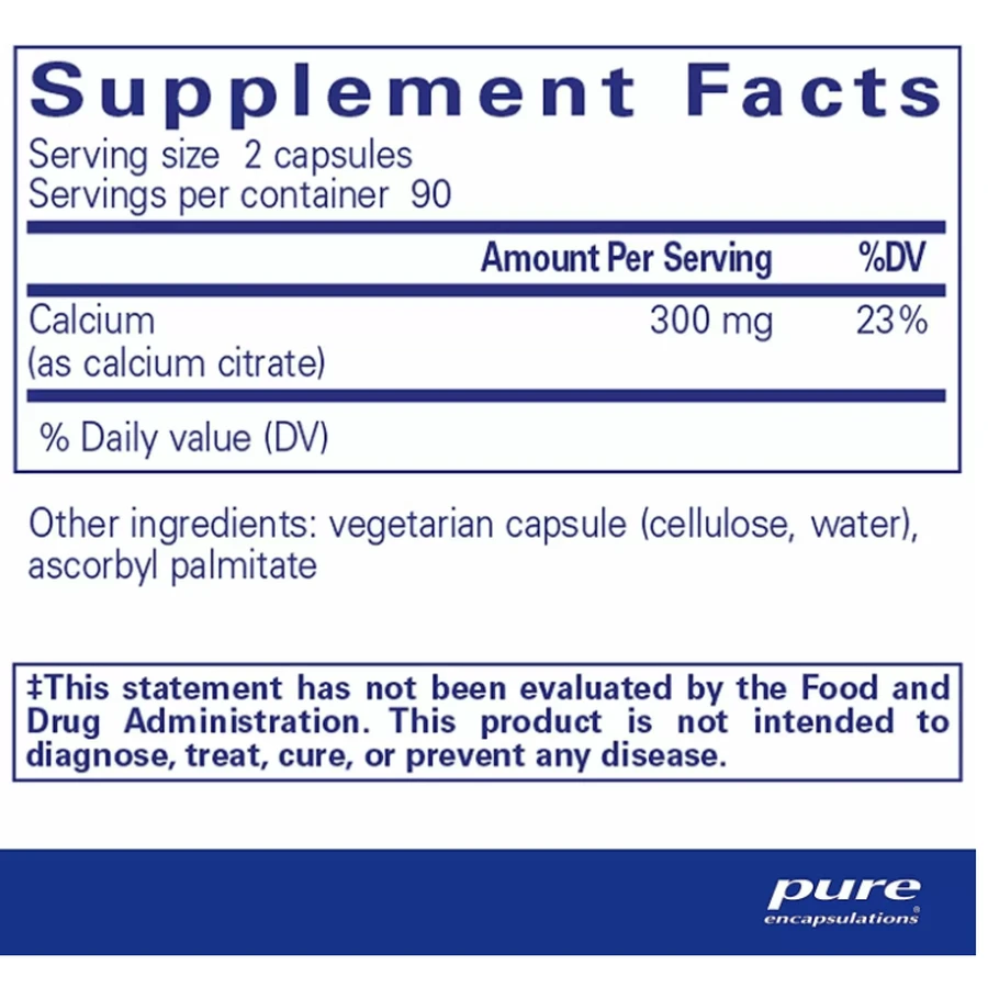 Кальцій цитрат Pure Encapsulations Calcium citrate, 180 капсул: ціни та характеристики