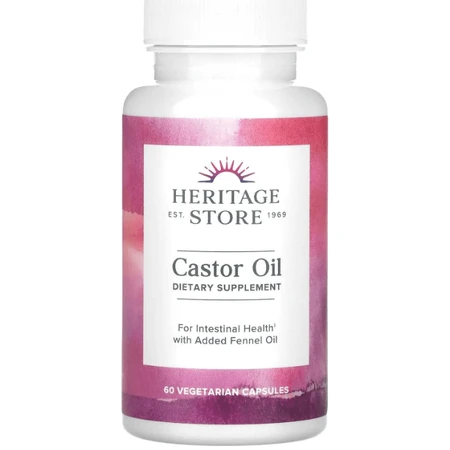 Касторова олія Heritage Products Castor Oil 725 мг, 60 вегетаріанських капсул: ціни та характеристики