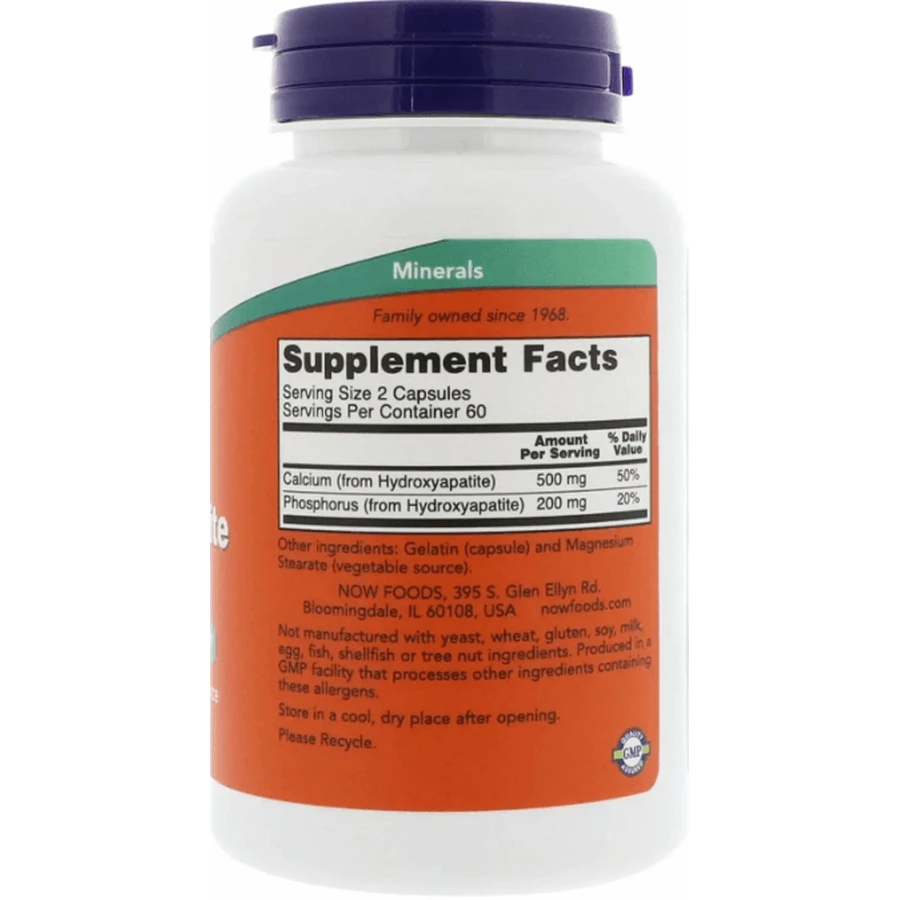 Кальций и фосфор гидроксиапатит кальция Now Foods Calcium Hydroxyapatite, 120 капсул: цены и характеристики