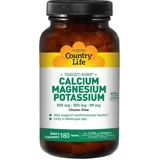 Кальцій магній калій Country Life Calcium Magnesium Potassium, 180 таблеток