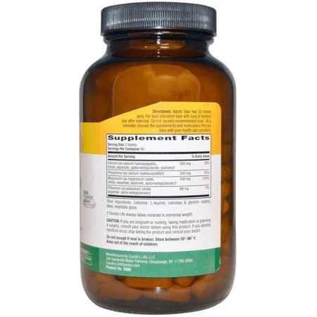 Кальцій магній калій Country Life Calcium Magnesium Potassium, 180 таблеток: ціни та характеристики