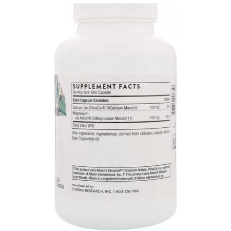 Кальций и магний малат Thorne Calcium-Magnesium Malate, 240 капсул: цены и характеристики