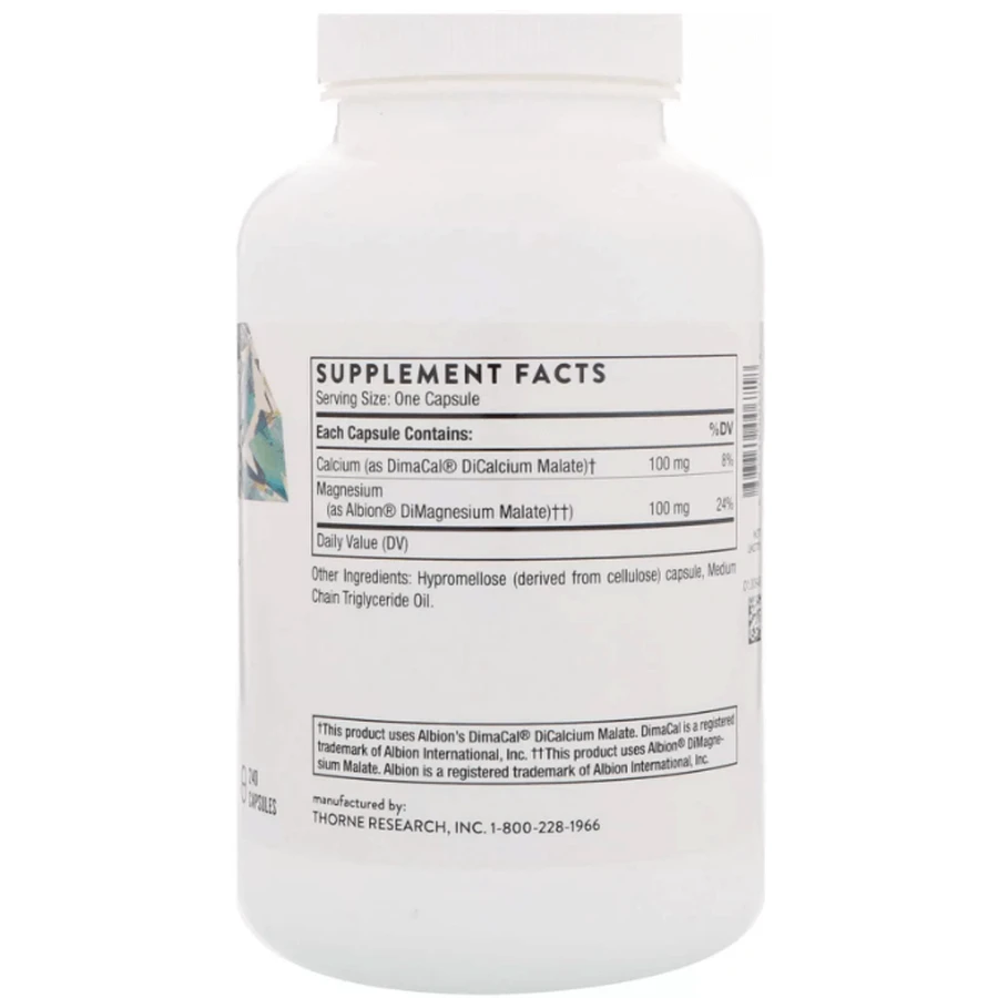 Кальций и магний малат Thorne Calcium-Magnesium Malate, 240 капсул: цены и характеристики