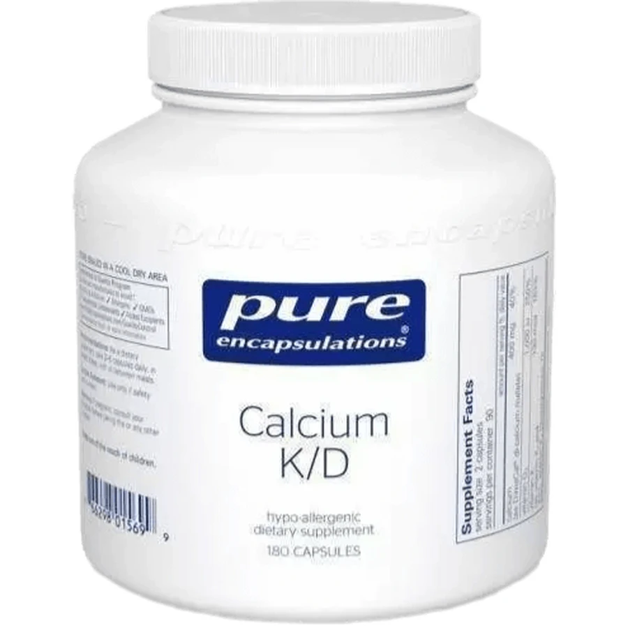 Кальцій з вітамінами K та Д Pure Encapsulations Calcium K/D, 180 капсул: ціни та характеристики