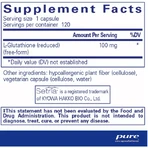 Пониженный глутатион Pure Encapsulations Reduced Glutathione, 120 капсул: цены и характеристики