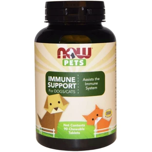 Иммунитет поддержка для кошек и собак Now FoodsImmune Support For Dogs/Cats, Pets, 90 жевательных таблеток