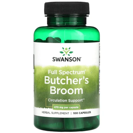 Іглиця колюча Swanson Butcher's Broom 470 мг, повного спектру дії, 100 капсул: ціни та характеристики