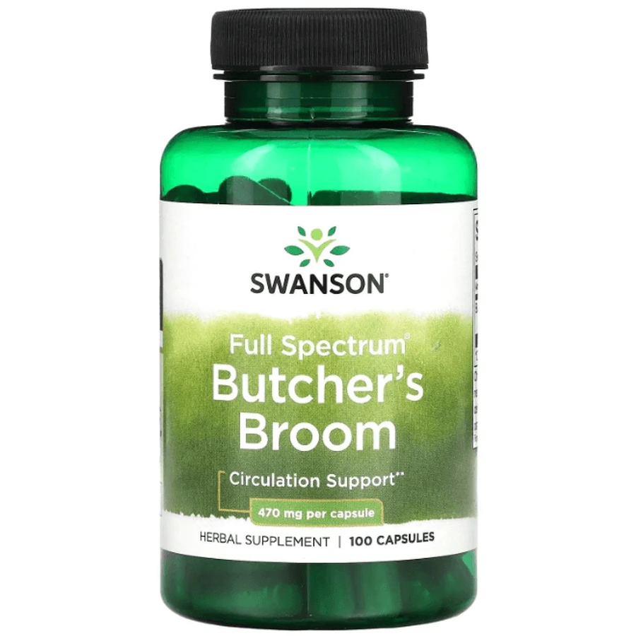 Іглиця колюча Swanson Butcher's Broom 470 мг, повного спектру дії, 100 капсул: ціни та характеристики