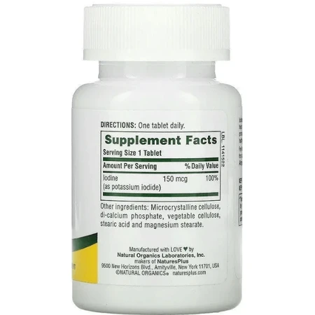 Йод (йодид калия) Natures Plus Potassium Iodide 150 мкг, 100 таблеток: цены и характеристики