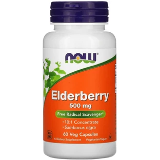 Бузина Now Foods Elderberry 500 мг, 60 вегетаріанських капсул