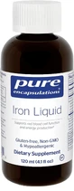 Жидкое железо Pure Encapsulations Iron liquid, поддерживает функцию гемоглобина и миоглобина, 120 мл