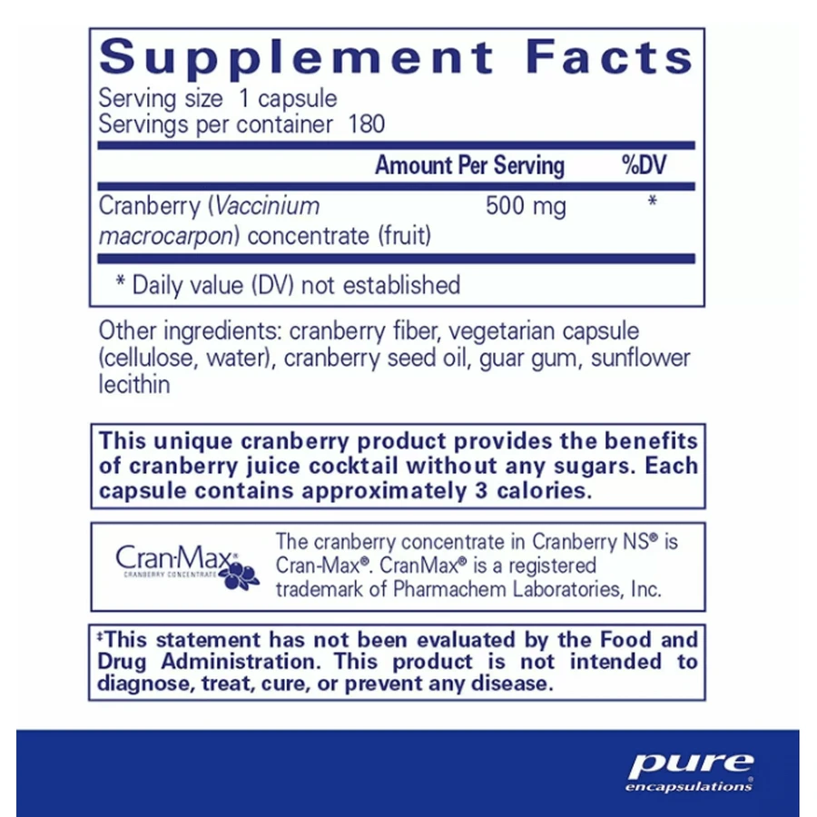 Клюква NS Pure Encapsulations Cranberry NS, 180 капсул: цены и характеристики